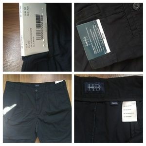 Black dress pants pleated waist-relaxer